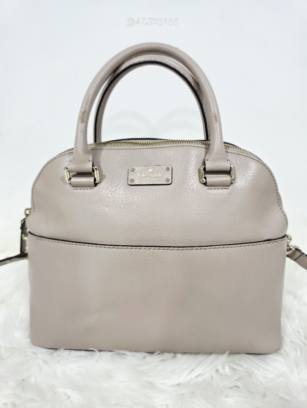 Kate Spade Nude Beige Blush Leather Satchel Crossbody Bag